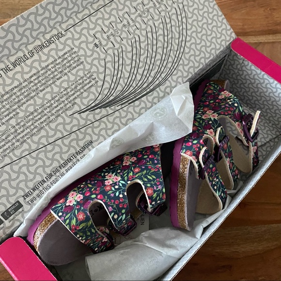 New Birkenstock Girls Florida Birko-Flor Floral Sandals - Picture 5 of 5